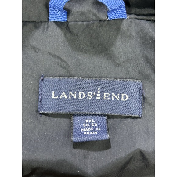 Land's End Vest Men 2XL 50-52 Black Down‎ NYLON Full Zip Puffer Pockets - Picture 9 of 9